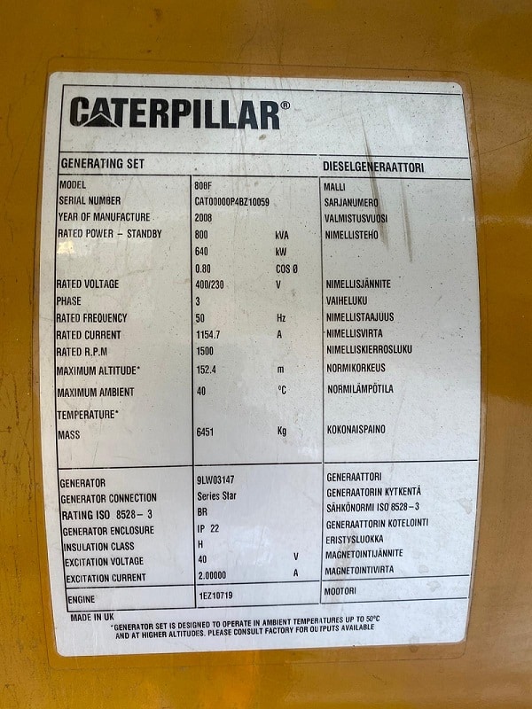 Myyntitilillä oleva vaihtokone: CATERPILLAR 3412 dieselgeneraattori / aggregaatti
