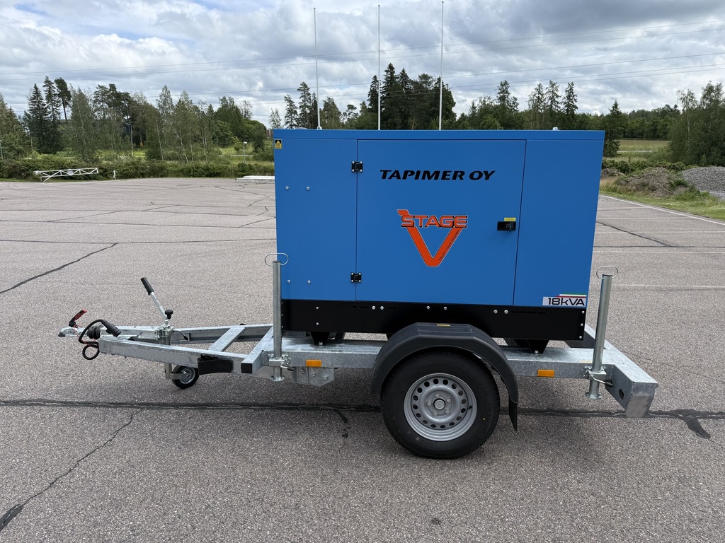 YANMAR 18/ 19,8 kVA  dieselaggregaatti kotelossa STAGE 5 hinattava
